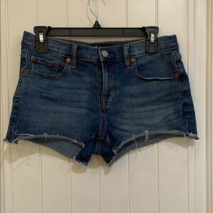 GAP Blue Jean Shorts with Frayed Hem